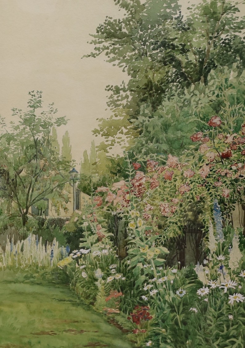 Thomas N. Tyndale (1860-1930), three watercolours, Garden scenes, one signed, largest 28 x 22cm